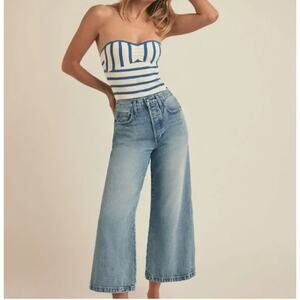 Favorite Daughter jeans: The Masha Super High Rise Wide Leg Crop in Dublin 27